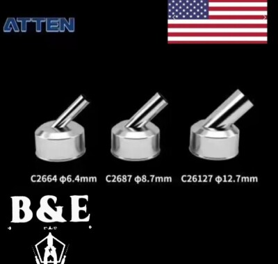 ATTEN St-862D 3pcs 45 Degree Bent Curved Nozzle Set