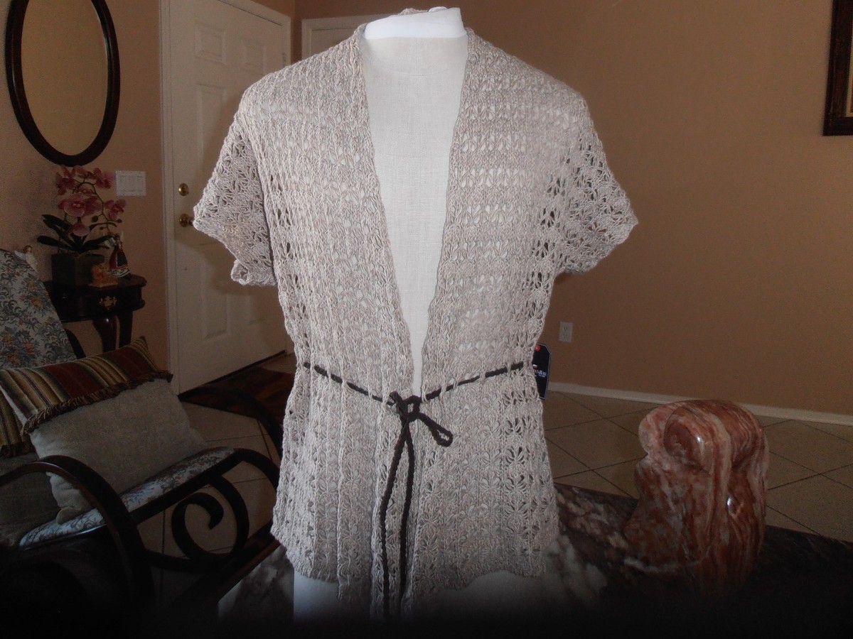 カーディガン ST JOHN'S BAY Cotton Knit Cardigan St. Johns Bay Cotton Knit Cardigan Short Sleeve Size PXL | eBay