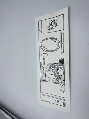 BRIAN BASSET ORIGINAL ADAM PEN INK White Out ART Comic DAILY 1991 Universal BH
