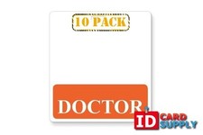 QTY: 10  Doctor Style Badge Buddy  Horizontal Orientation with Orange Label