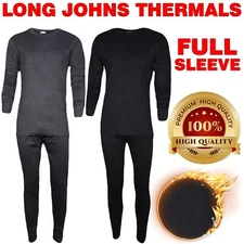 Mens Thermal Set Long Johns Full Sleeve Premium Top Bottom Winter Warm Underwear