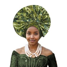 Nigerian Cap Wedding Women Hijab Hat Aso Oke African Headtie Auto Gele Headwear
