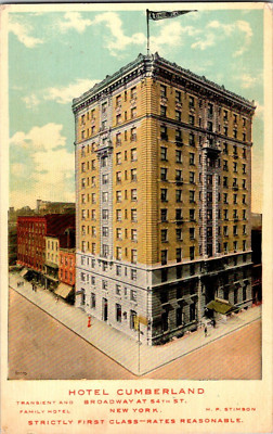 KAPPYS ANTIQUE POST CARDS HOTEL CUMBERLAND 54TH STREET NYC  (194)