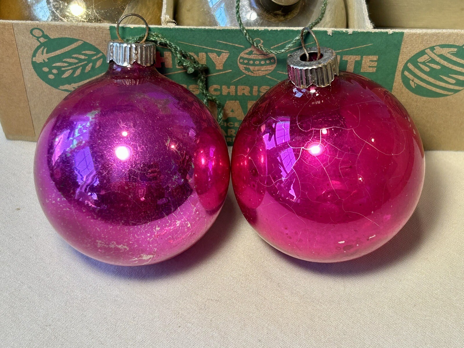 Lot Of 17 Shiny Brite Glass Christmas OrnamentsVTG 1940’s11 Solids