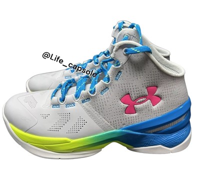 6.5Y Under Armour Curry 2 Retro 'Splash Party' 3026305-100 Multicolor 8 Wns NEW