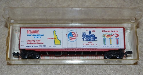 Micro tren Kadee escala N 50 ft bicentenario Delaware vagón de carga, 38071 | Zustand: New