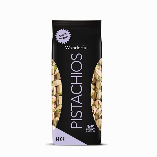Wonderful Pistachios Salt & Pepper Flavor Kosher Non-GMO 14 Ounce Bag