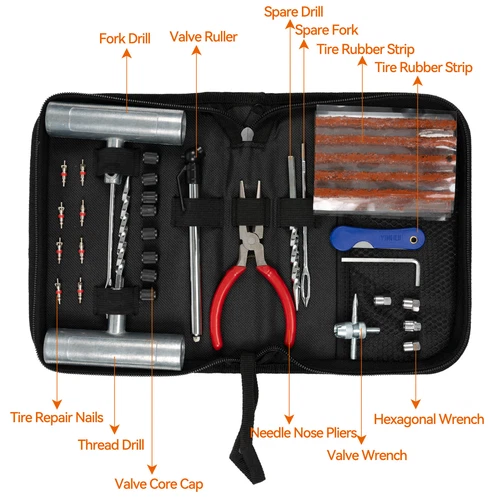 45pcs Autoreifen Reparatur Set Kfz PKW Reifen Flickzeug Pannenset Flicken Satz - Bild 3 von 7
