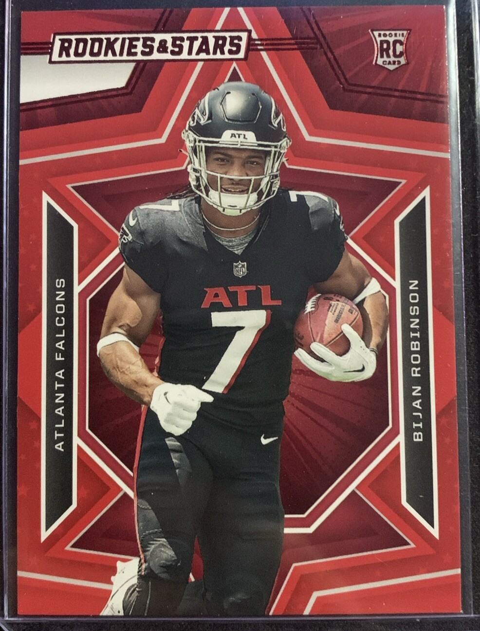 Bijan Robinson 2023 Panini Rookies & Stars RC Red Parallel #104 Atlanta Falcons