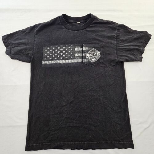 Bikeweek Daytona Beach FL 2017 Black Short Sleeve Cotton Pocket T-Shirt Men's M