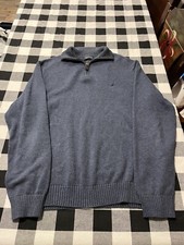 Mens Nautica Sweater blue Size M 1/4 Zip With Collar Nice