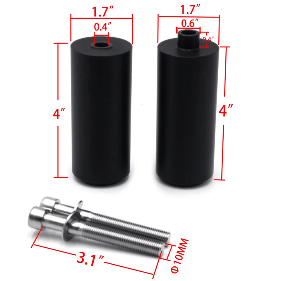 Deslizante de cuadro largo extendido sin corte para Yamaha Yzf 600R Thundercat 1996-2007 negro Foto 3 de 4