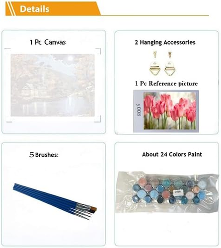 DIY Paint by Numbers Oil Painting Canvas Kids or Adults Beginner with Brushes a - Picture 5 of 8