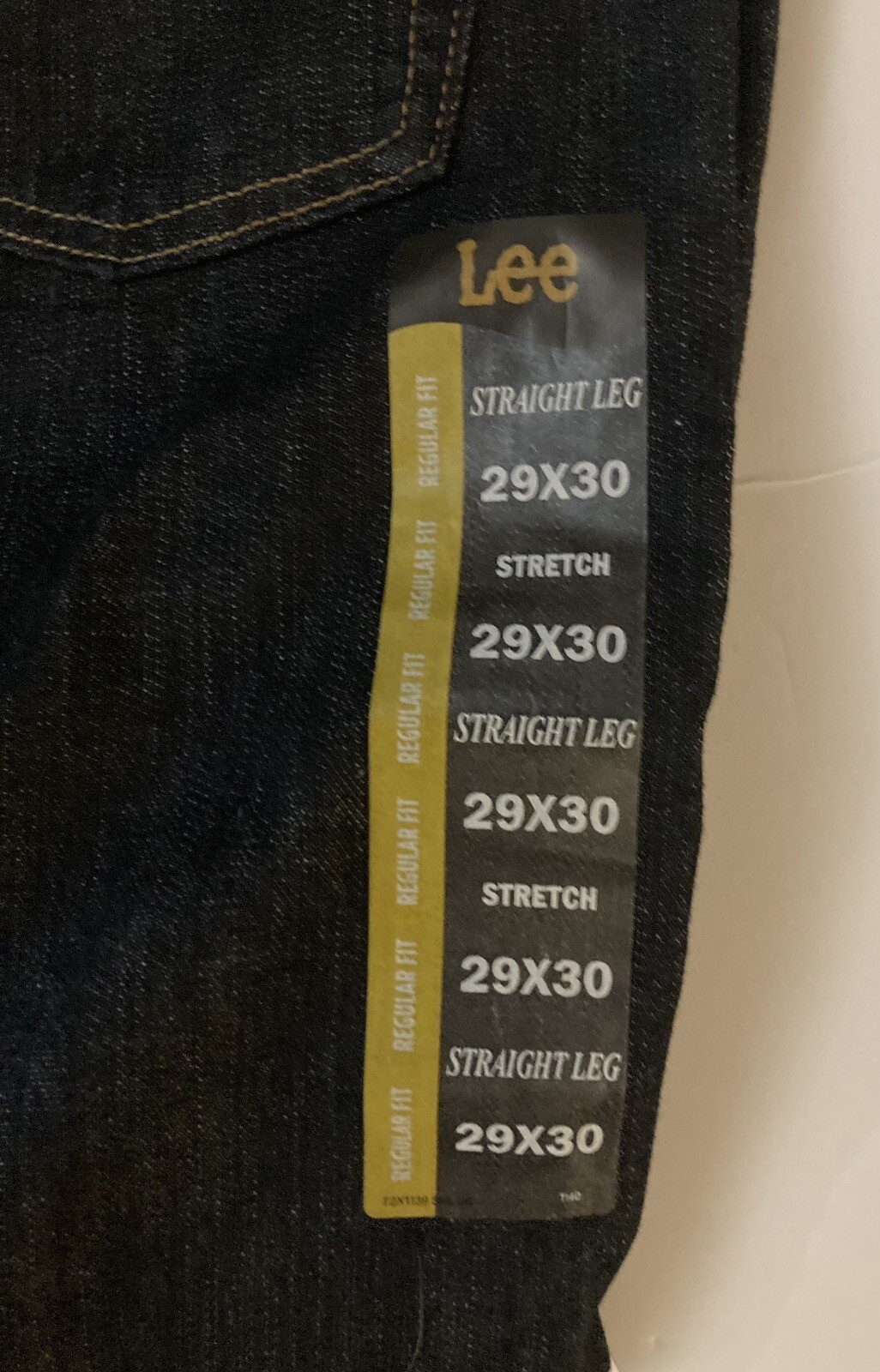 Lee Men Size 29 x 30 Nwt Regular Fit Straight Lee Stretch Dark Blue