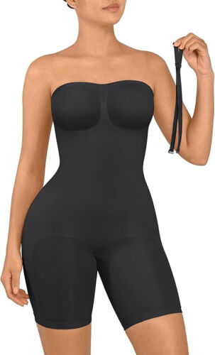 FeelinGirl Strapless Bodysuit for Women Tummy Control with Removable Straps