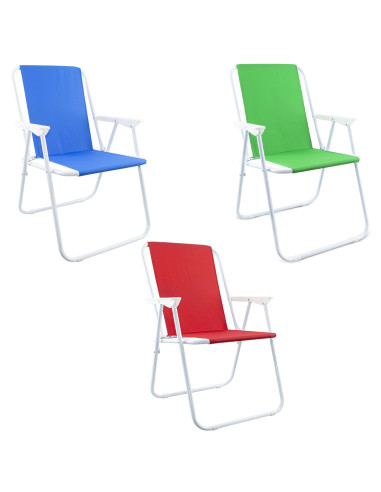 Chaise de jardin pliante robuste en acier de la collection Sea Beach Relax