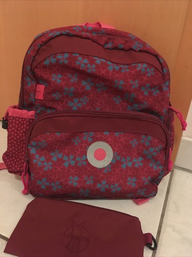 LÄSSIG Kinderrucksack Rucksack Blumen ISOLIERTE Vortasche 31cm Mädchen NEUwertig - Bild 10 von 11