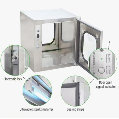 Stainless Steel Clean Room Static Pass Box Electronic Interlock