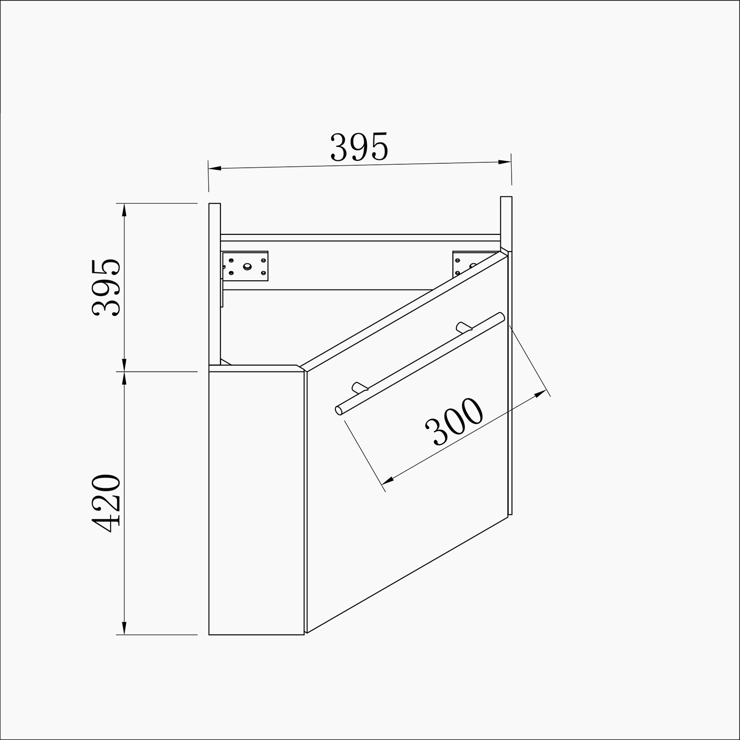 Cloakroom Corner Vanity Unit Storage Grey / White Single Door with