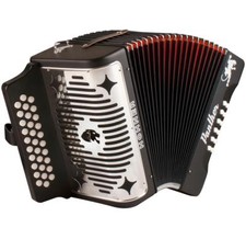 Hohner PANTHER GCF Sol Diatonic Accordion Black with Straps