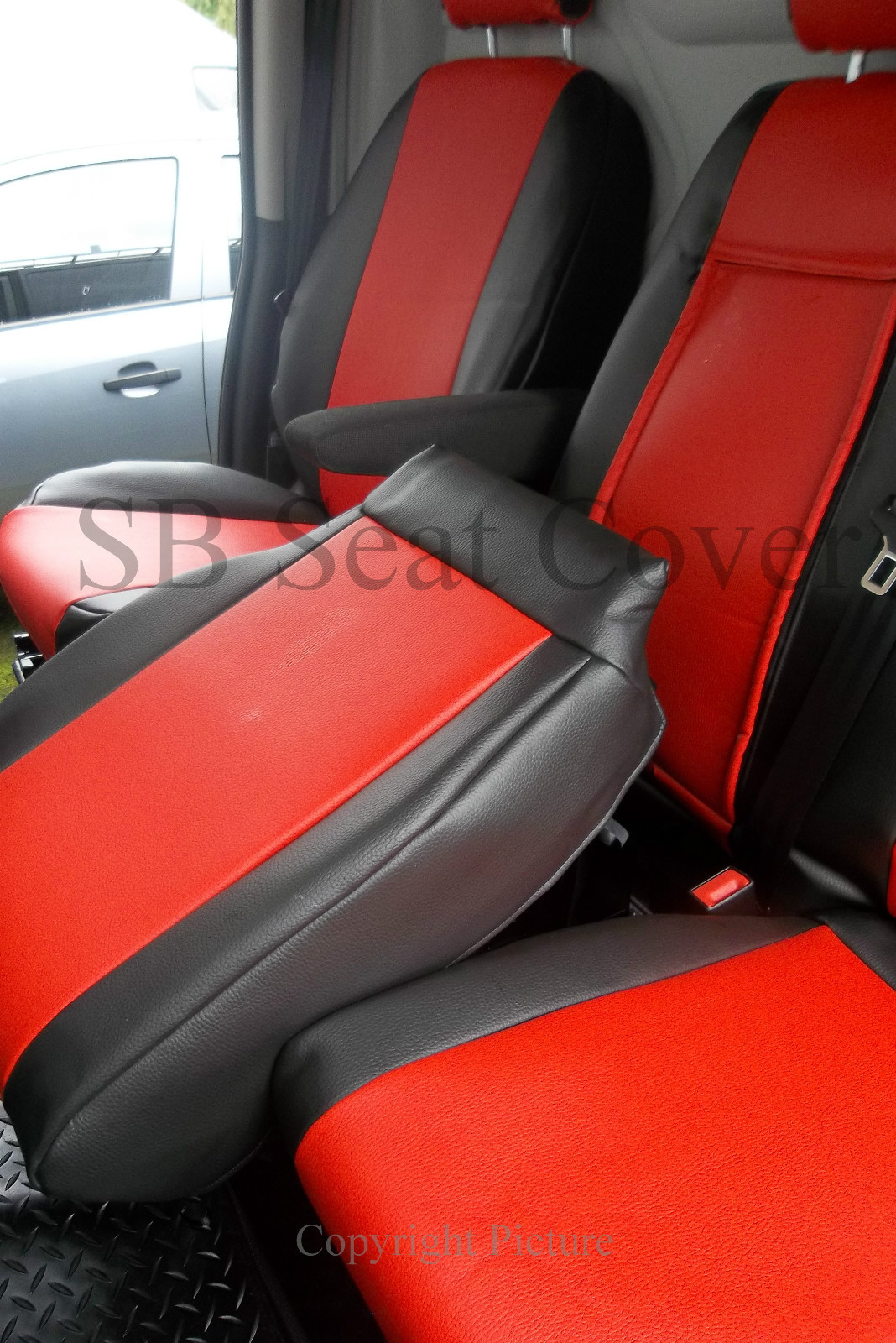 TO FIT A FORD TRANSIT CUSTOM VAN SEAT COVERS 2015, TREND, POPPY RED