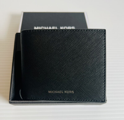 Michael Kors Andy Slim Wallet Billfold Black Cash Cards Mens