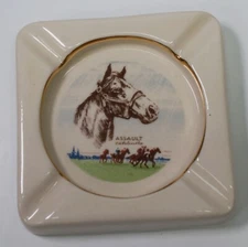 Vintage B&B Pottery,USA Ashtray,”Assault” 1946  Triple Crown Winner,Horse Racing