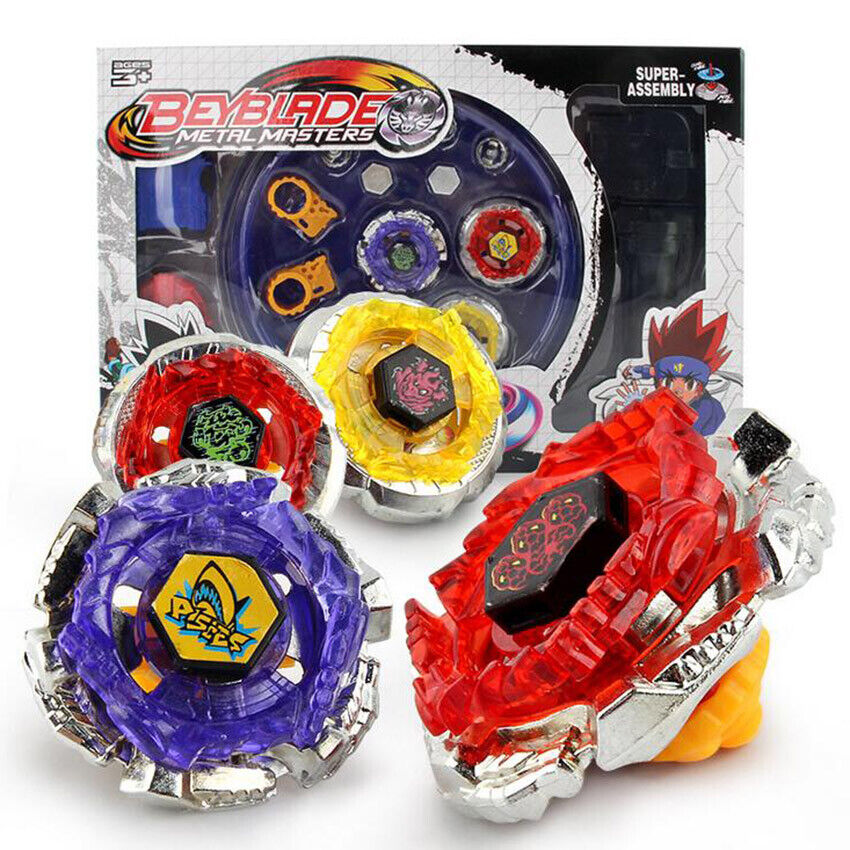 Kit Beyblade Metal 5D Brinquedo 4 Peões Led Toys - Speed Top