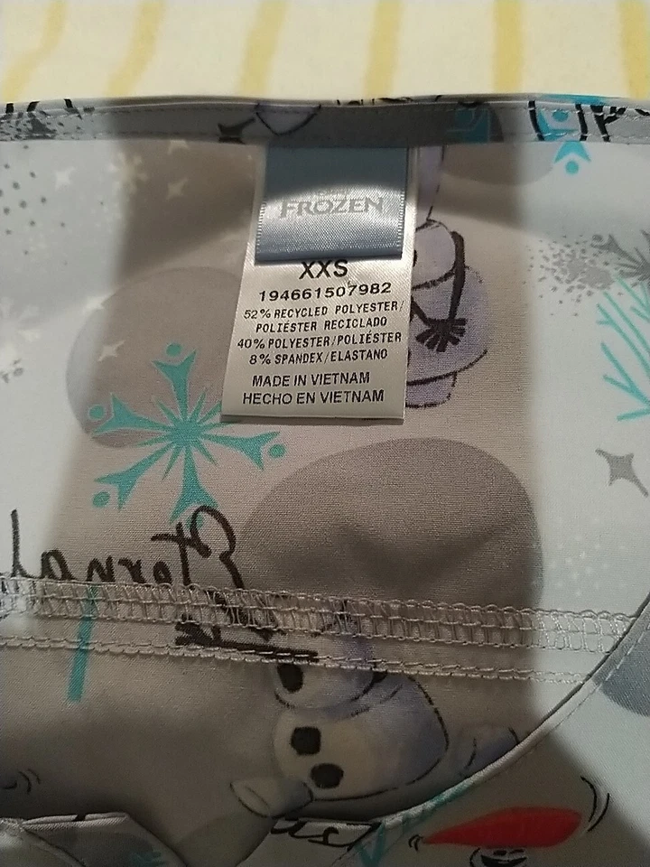 Olaf Cherokee Scrubs Tooniforms Disney Frozen V Neck Top New  P1  - Image 2 of 4