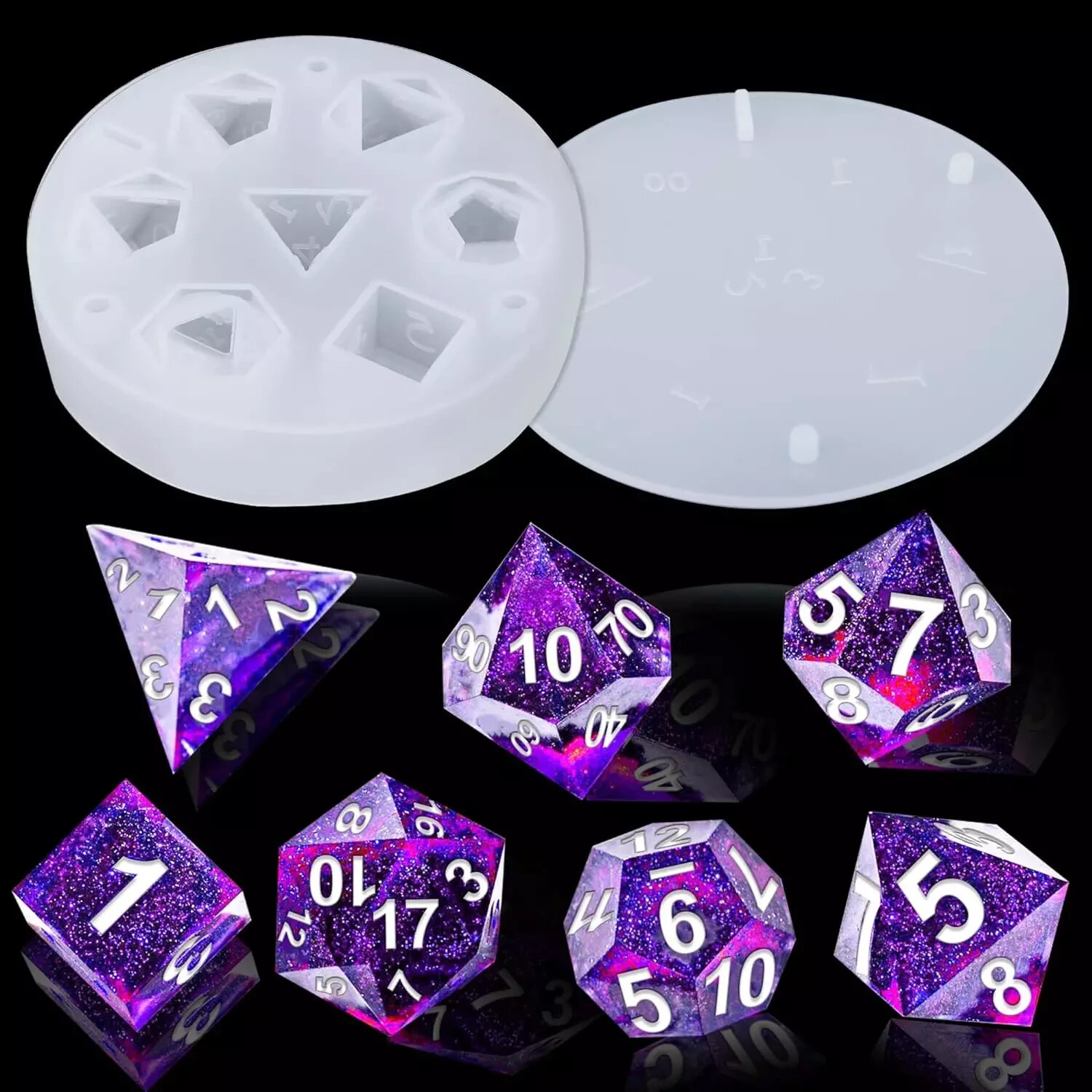 Custom DND Dice Silicone Molds for Epoxy Resin Crafting