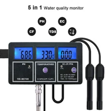 5-in-1 Water Quality Multi-parameter PH EC CF TDS (ppm) Temperature Test Meter