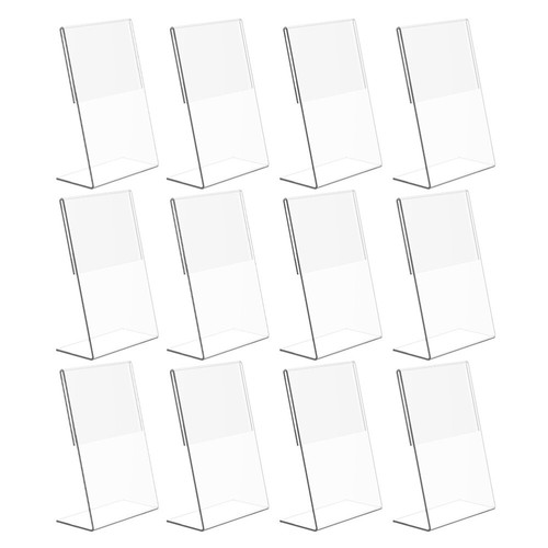 12 Pcs Wedding Table Number Display Stand Acrylic Sign Holder Transparent Label