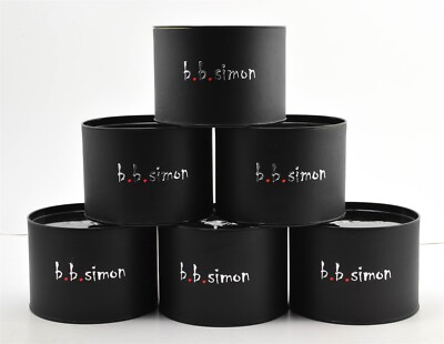Authentic BB Simon Belt Single Small Storage Can Tin Black 5 Inch Pre-Owned
