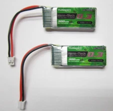 2X TURNIGY NANO-TECH 300mAh 1S 3.7V 35C LIPO BATTERY ULTRA MICRO PH2.0 MCPX v922