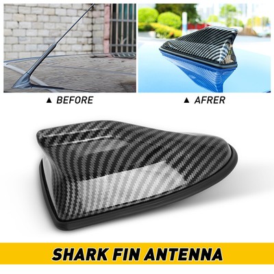 Universal Shark Antenna Roof Fin Radio FM/AM Radio Antena Carbon Fiber Black