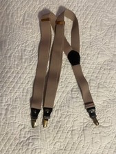 Vtg Tan Clip On Suspender's