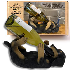 Dachshund Wine Bottle Holder - Sausage Dog Ornament Wiener Guzzler Dog Figurine