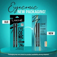 LAKMÉ Eyeconic Kajal Twin Pack, Black, 0.35g with 0.35g Matte Finish
