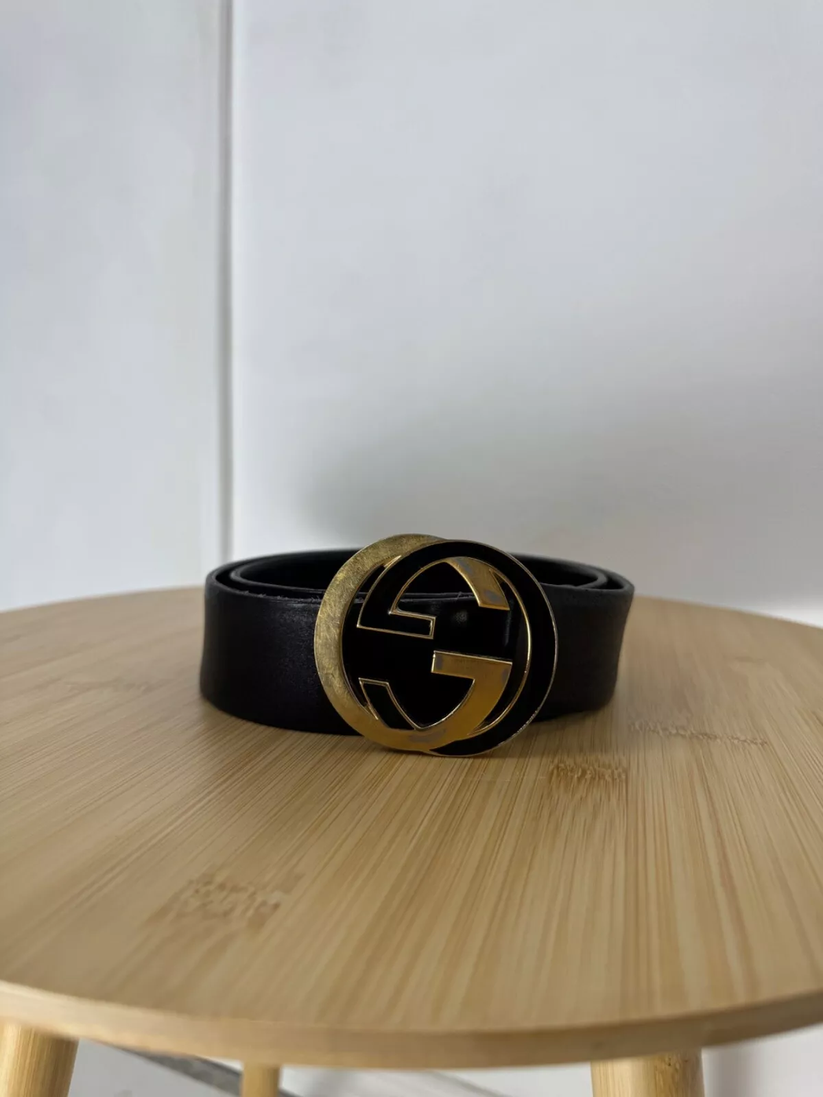 Ceinture vintage Gucci en cuir à emboîtement G
