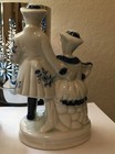 Vintage Figurines Victorian Style Set Of Two Blue and White Hand Painted — photo 2