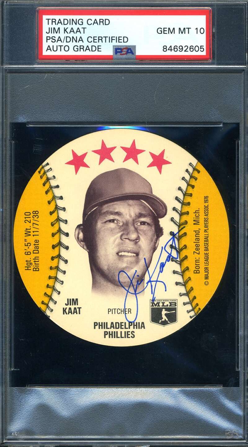 Jim Kaat PSA DNA Gem Mint 10 Signed 1976 MSA Disc Autograph