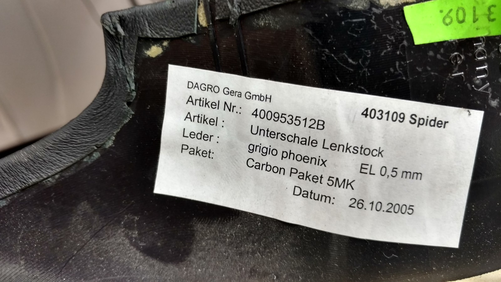 LAMBORGHINI GALLARDO & LP560 STEERING COLUMN COVERS OEM 400953511
