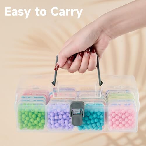 Small Bead Organizers with Handle, 24 Pcs Plastic Storage Cases, Mini Clear - Picture 5 of 8