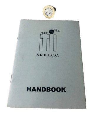 Cricket Handbuch Fixture Card S.R.B.L.C.C. Vintage ra