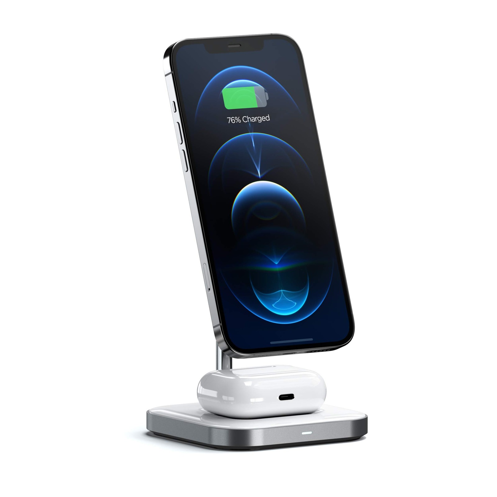 Chargeur induction 2 en 1 premium station de charge sans fil magnétique pliable en alliage