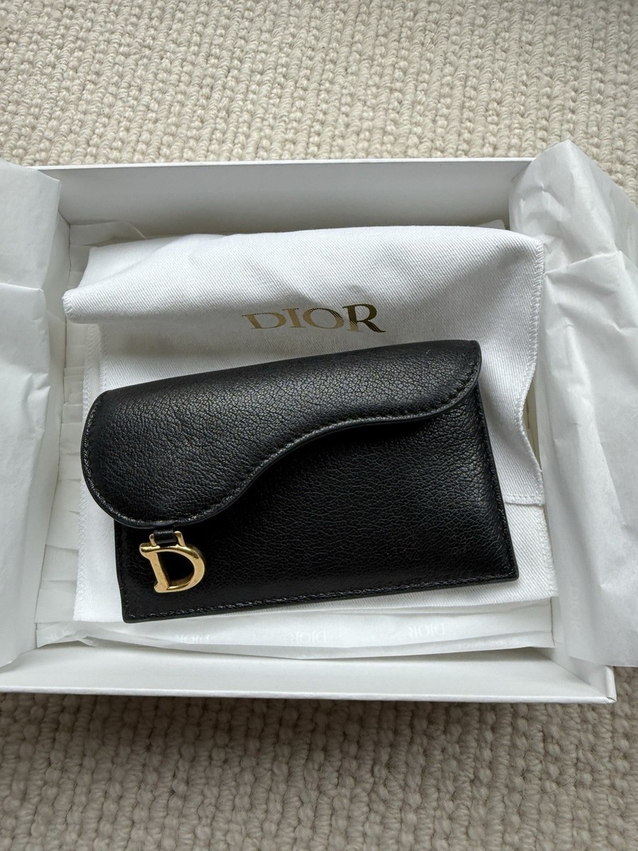 Christian Dior Saddle Bloom Card Holder Black | eBay