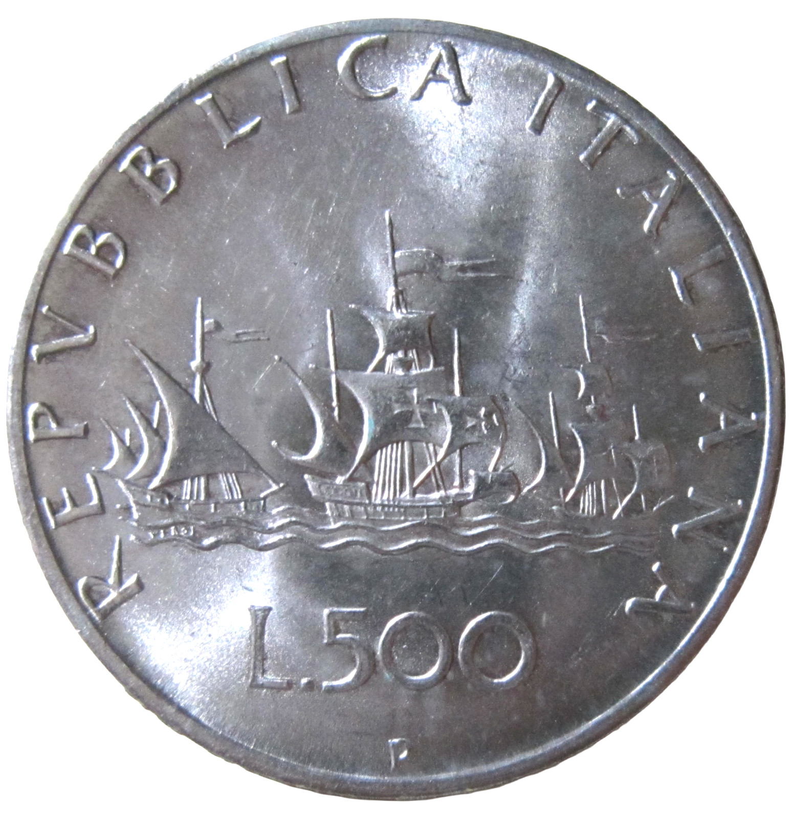 ITALY. SILVER 500 LIRE, 1966.