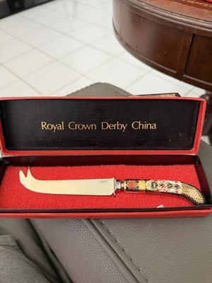 Vintage Royal Crown Derby Vintage Imari Cheese Knife 8  Made In England