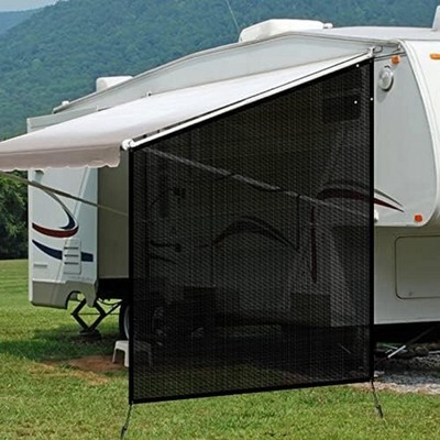 RV Awning Side Shade, 9'X7' RV Awning Side Shade Screen, Camper Sunshade Complet