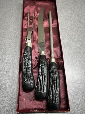 VINTAGE FULLER BROS SHEFFIELD ENGLAND STAINLESS 3 PC CARVING SET